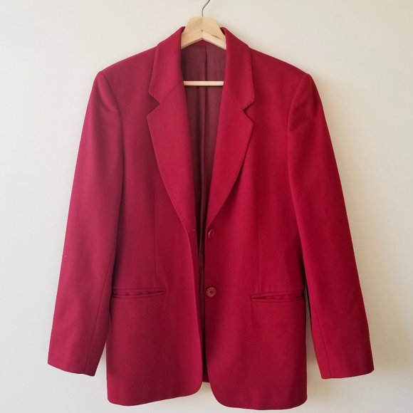 Women's Vintage Red Cashmere Blazer Laura Lindor - Picture 5 of 11